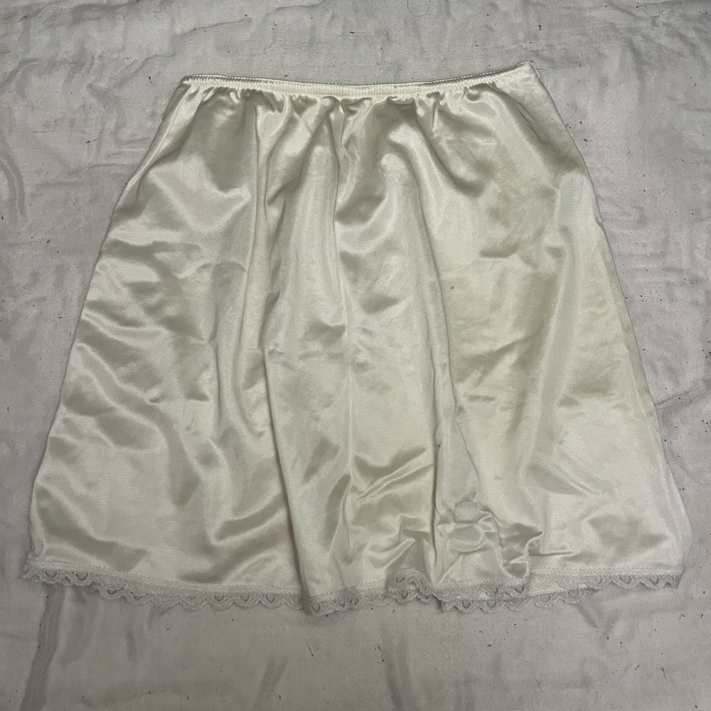 cream slip skirt